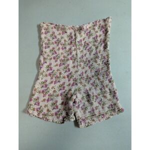 Free People FP One Smocked Floral Shorts XS Pink Purple 100% Viscose Boho Lounge